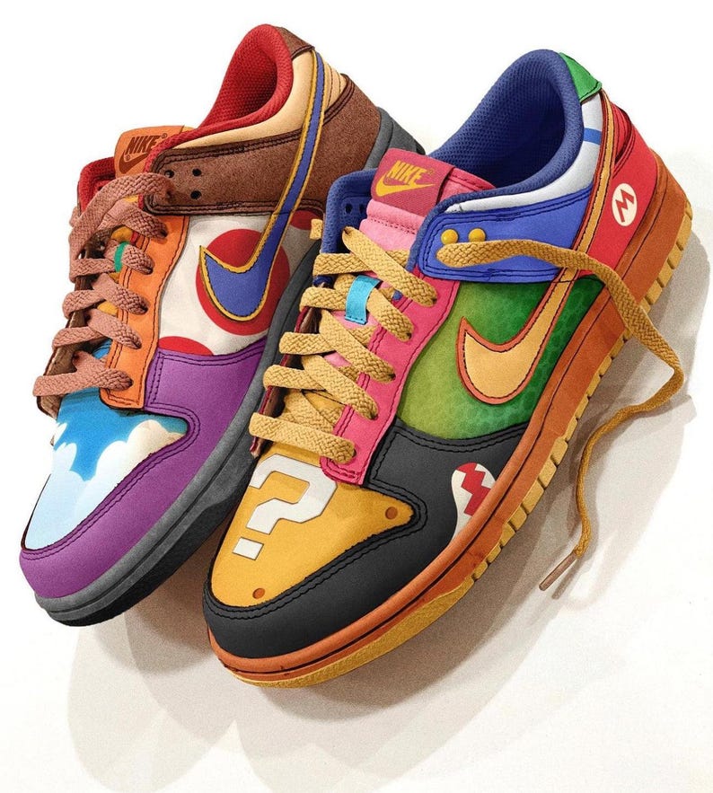 Custom Painted Nike Mario Dunks