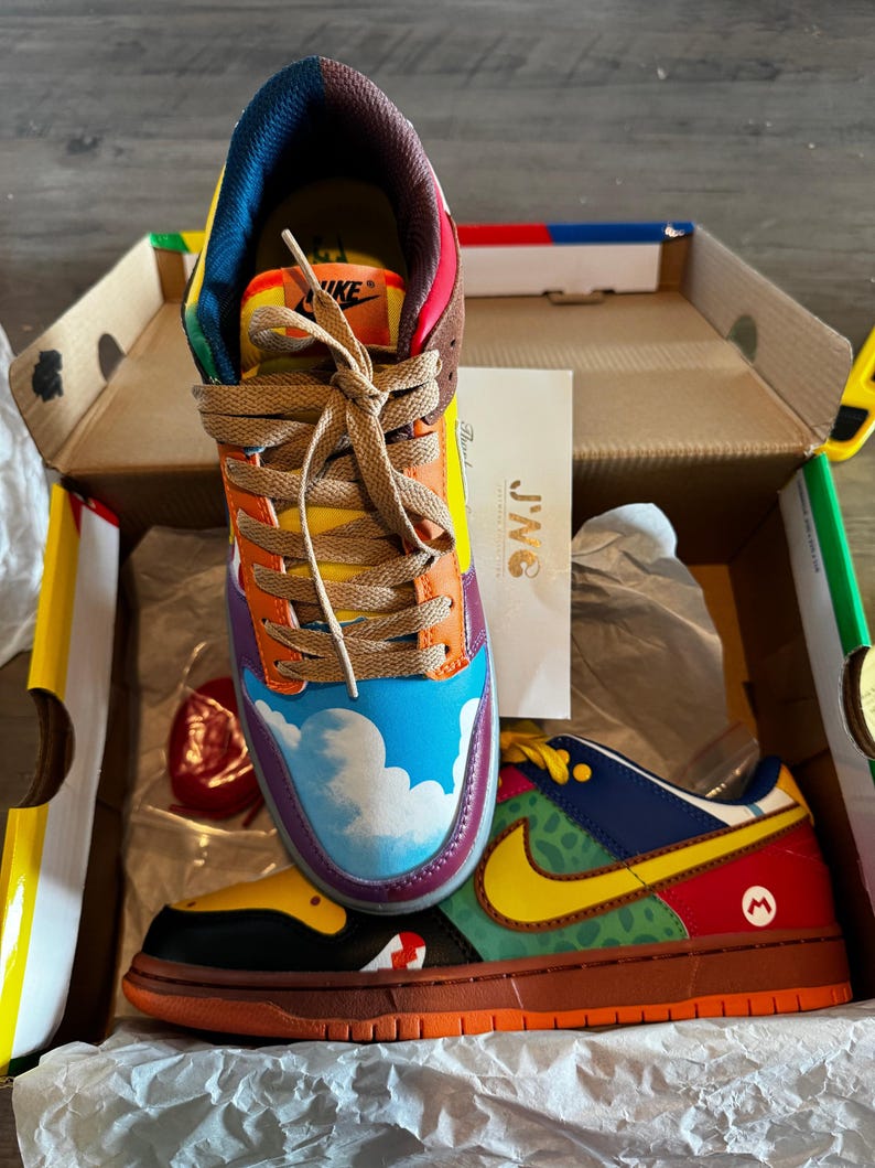Custom Painted Nike Mario Dunks