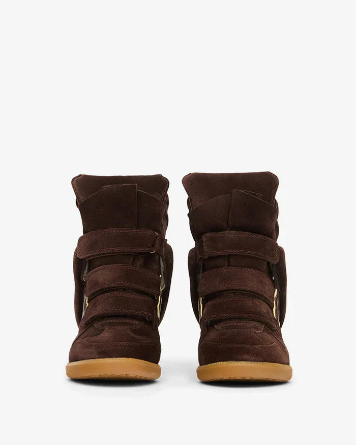 Bekett suede leather wedge sneakers