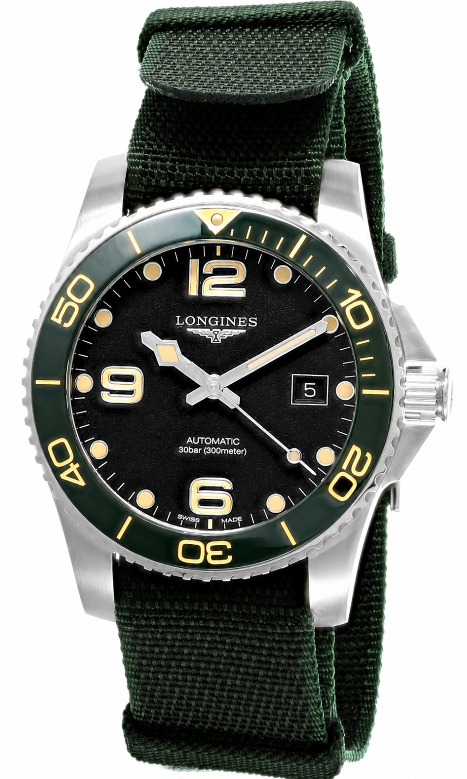 Longines HydroConquest Automatic 41 Black Dial Green Mens Watch L3.781.4.05.2