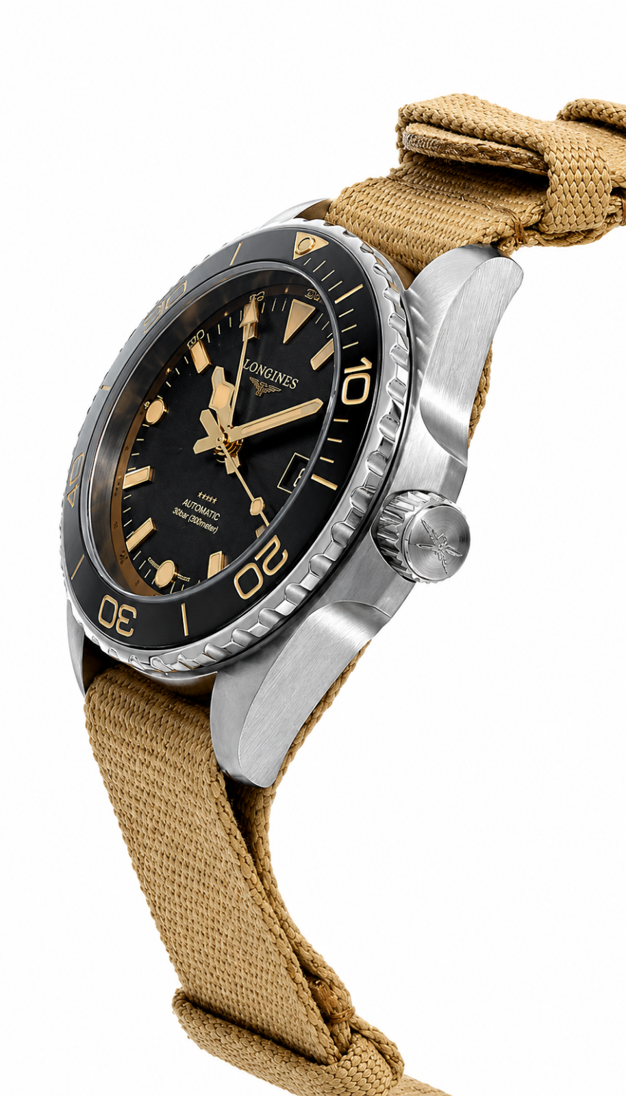 New Longines Mens HydroConquest GMT Automatic 41 Brown Dial Watch L3.790.4.66.2